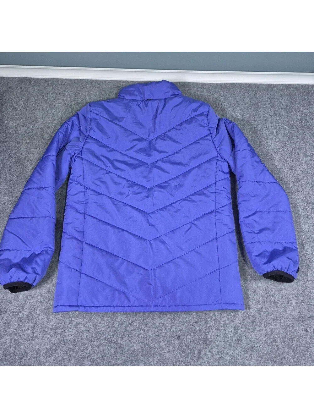 Boys Under Armour Puffer Jacket Youth L Blue Full Zip Hooded Warm Winter Youth